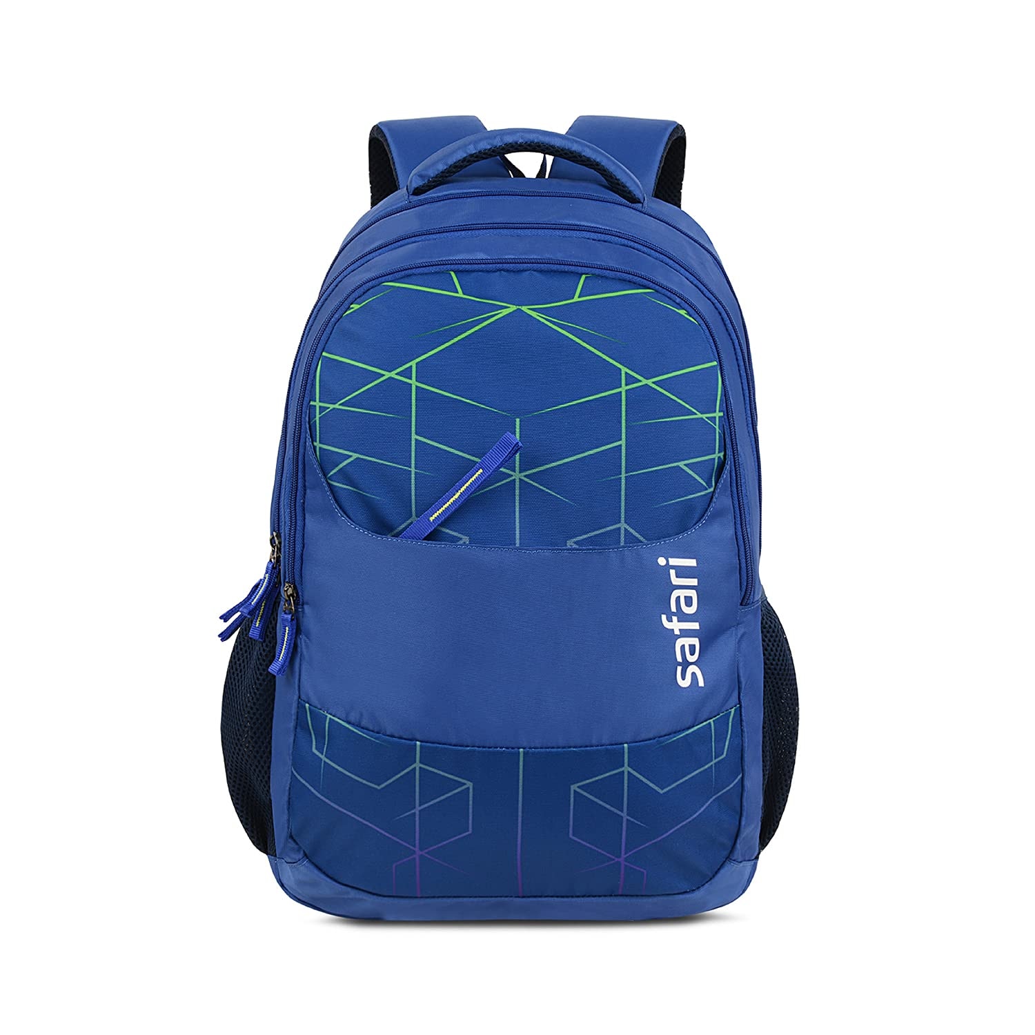 Safari Hitech Large Size 35 Ltrs Water Resistant Standard 4 Compartment Backpack - Blue