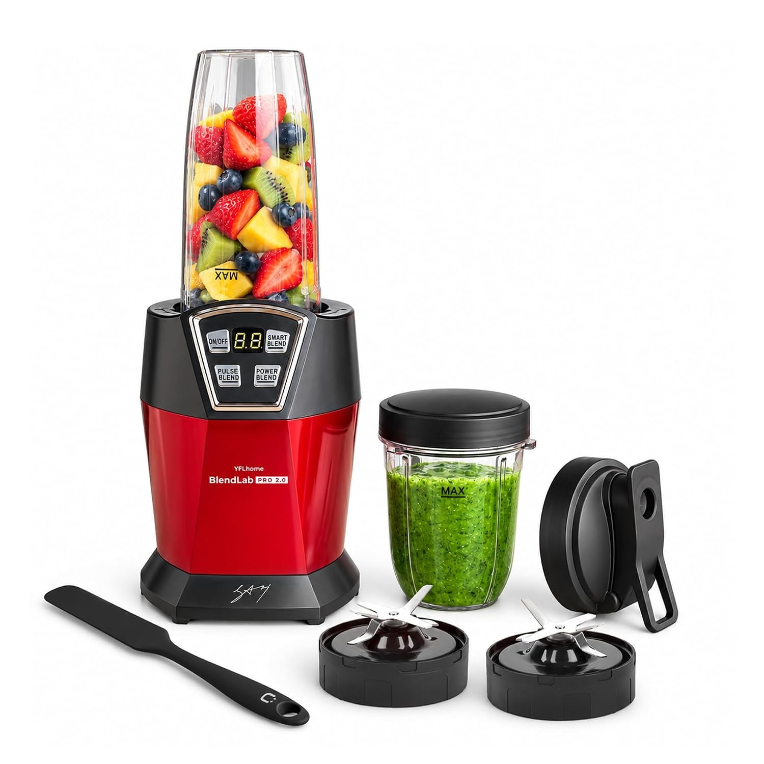 YFL Home Blender Mixer Grinder | BlendLab Pro 2.0 by Chef Sanjyot Keer | 1200W Juicer Mixer Grinder for Home with 2 Unbreakable Jars, 100% Copper Motor | Preset Modes, Laser Cut Stainless Steel Blades