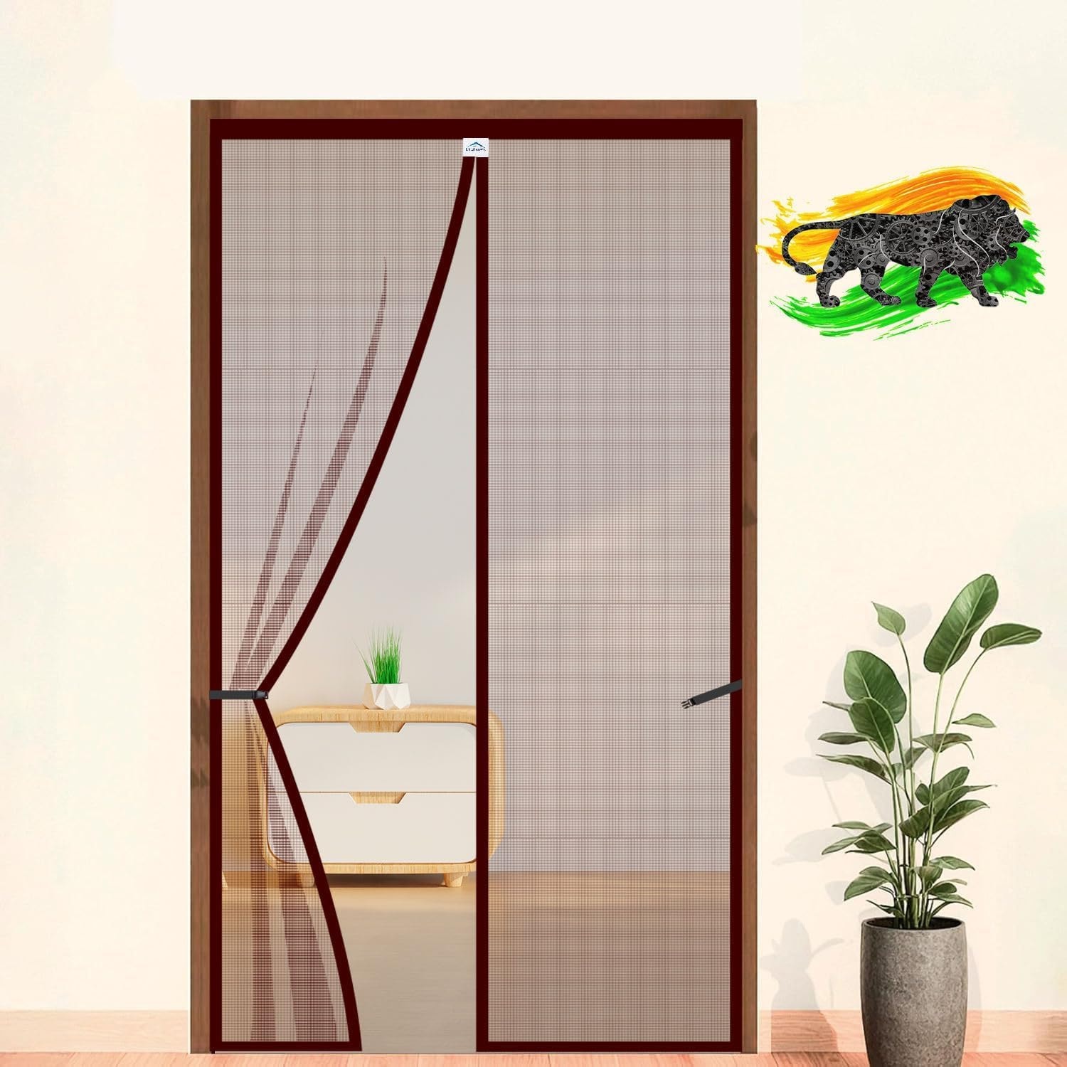 LifeKrafts Polyester Magnetic Mosquito Net for Door | Mosquito Curtain for All Door Types & Sizes | Auto-Closing Insect Scr…
