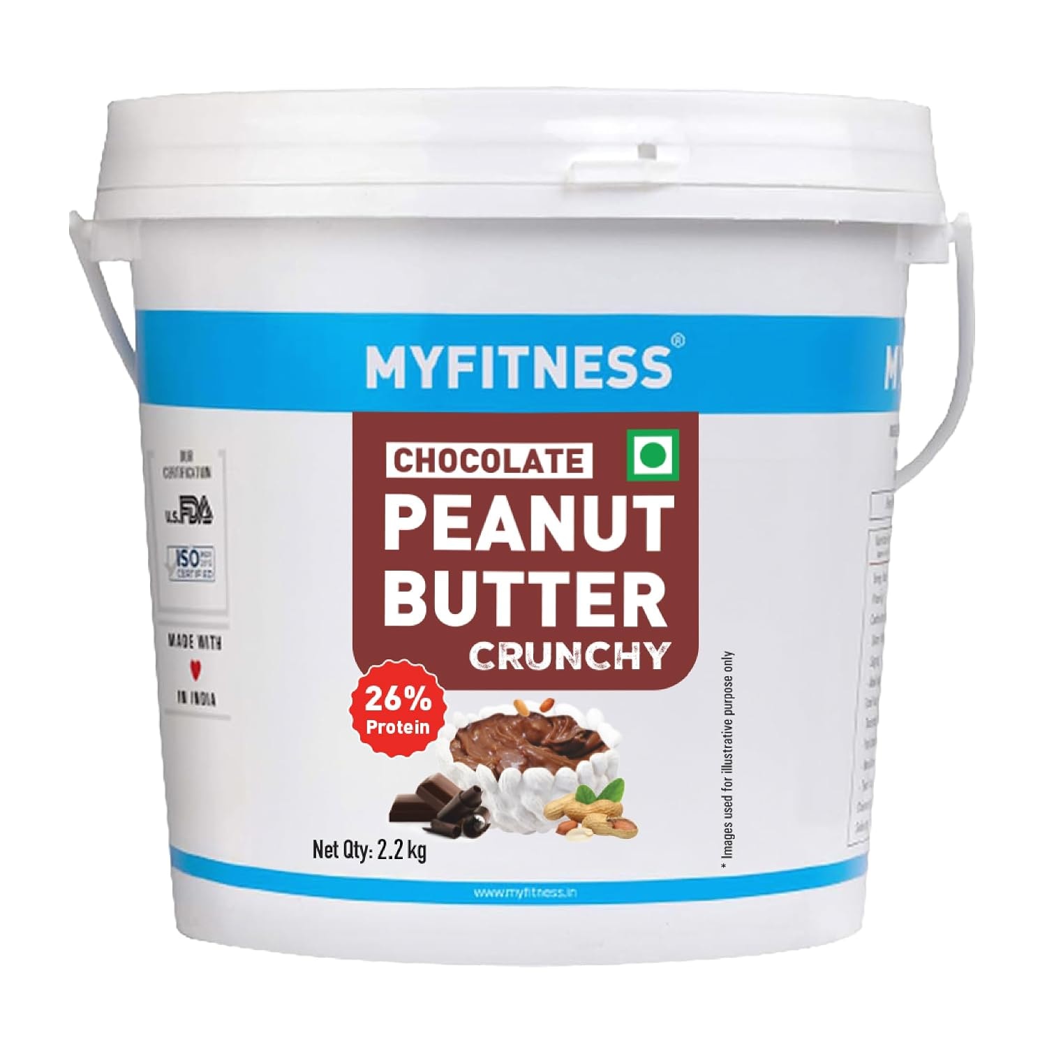 MYFITNESS Peanut Butter Chocolate Flavour, Crunchy 2.2kg | 26g Protein | Tasty & Healthy Nut Butter Spread | Vegan | Choles…