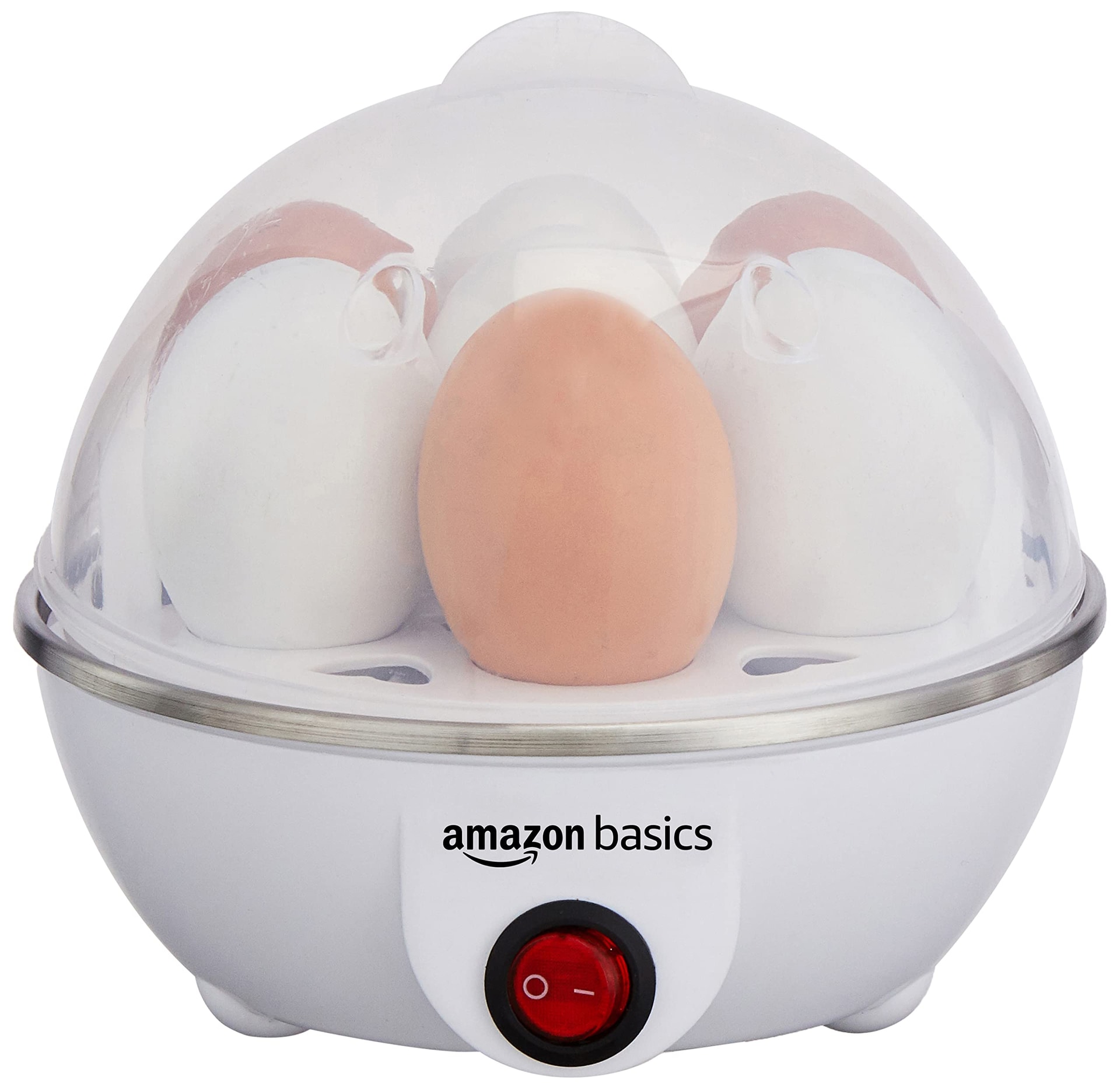 amazon basics Electric Egg Boiler | 350 Watt | Boils Upto 7 Eggs | Automatic Operation, 3 Boiling Modes | Overheat Protection | Stainless St