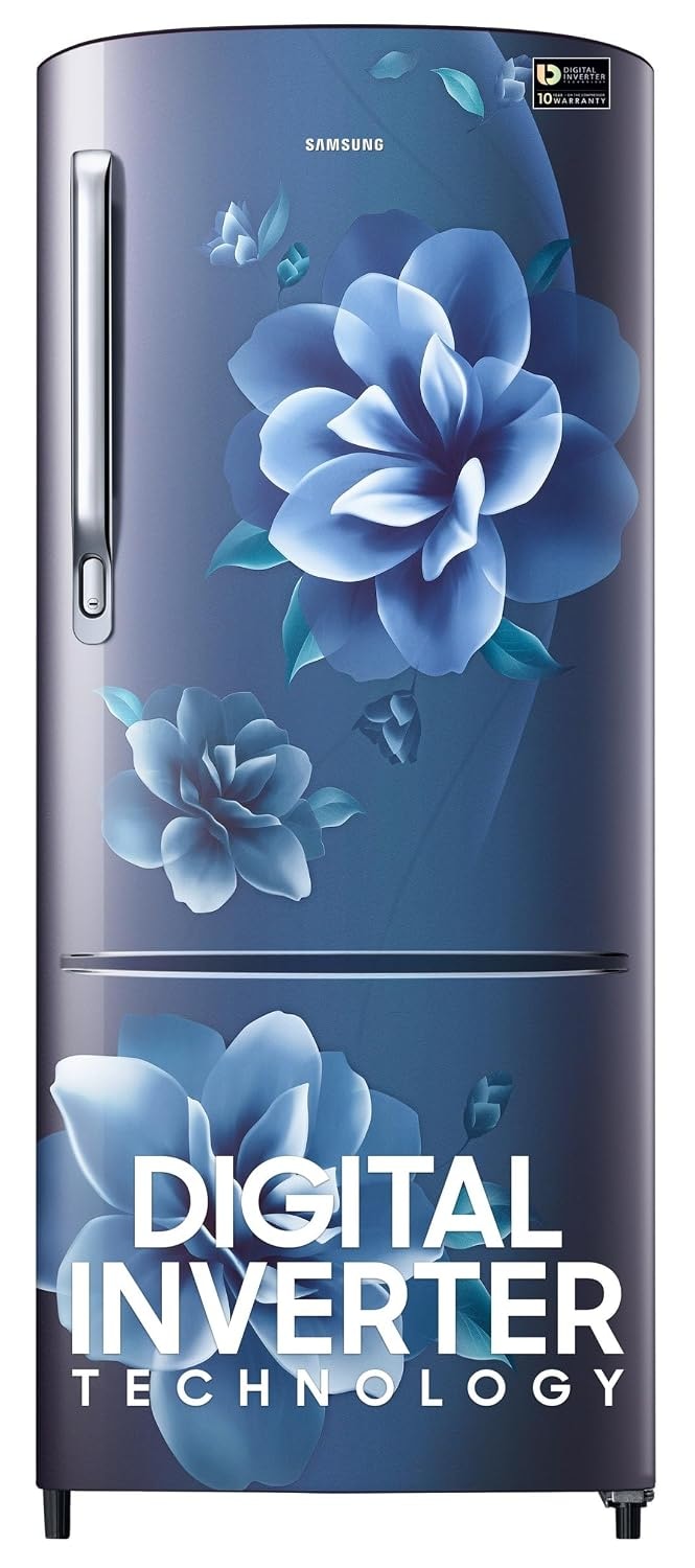 Samsung 183 L, 4 Star, Digital Inverter, Direct-Cool Single Door Refrigerator (RR20C1724CU/HL, Camellia Blue)