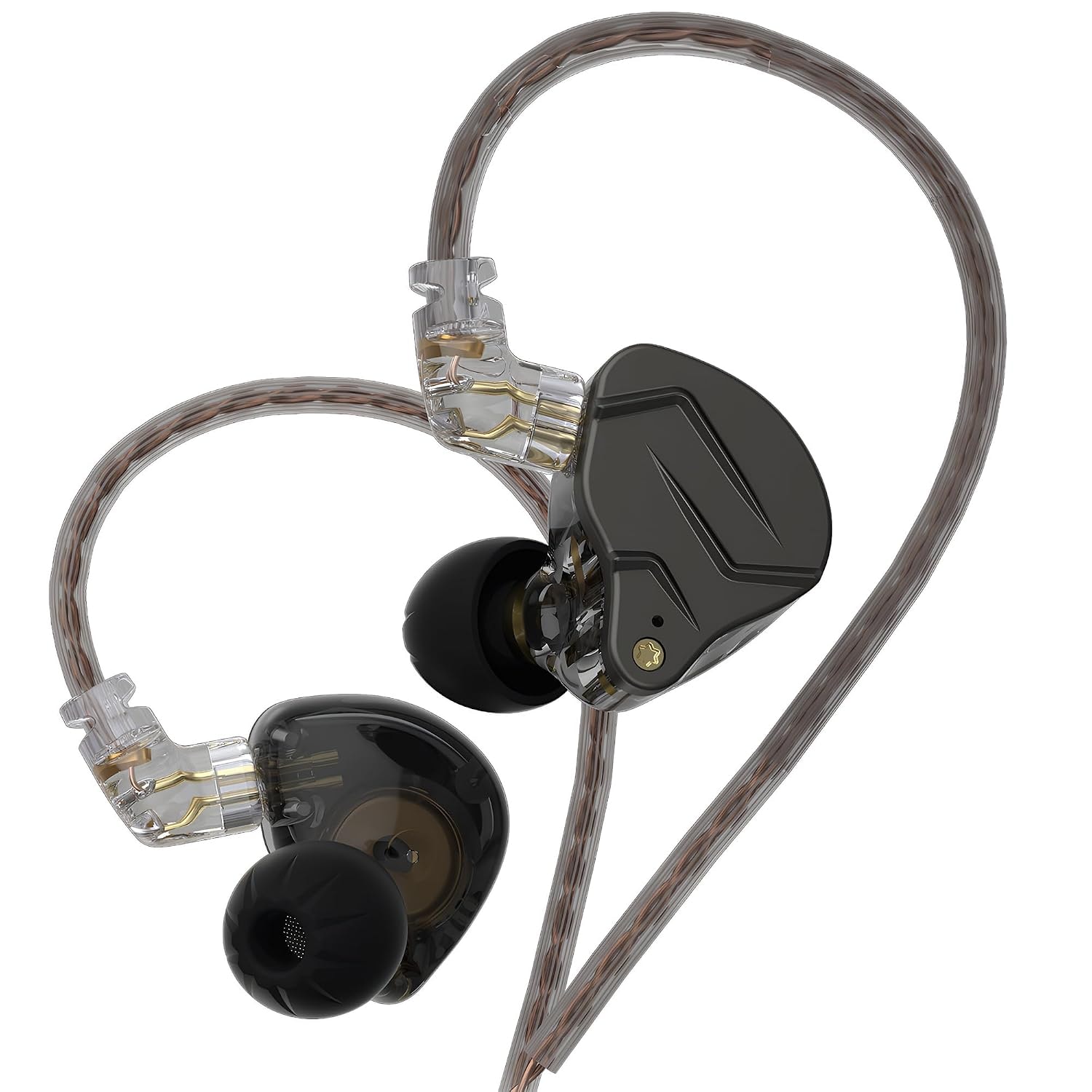 KZ ZSN Pro Dynamic Hybrid Dual Driver in Ear Earphones Detachable Tangle-Free Cable Musicians in-Ear Earbuds Headphones (Gray Without Mic)