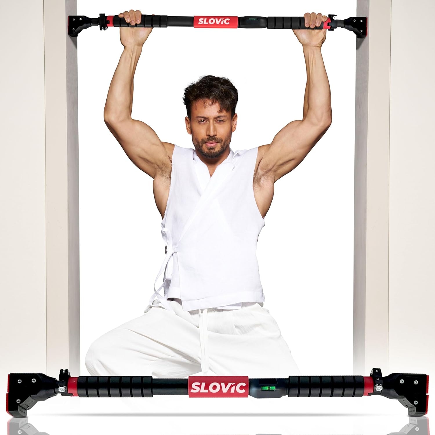 Slovic Pull Up Bar for Home for Kids & Adults [200 KG] | Anti-Skid Grip | No-Drill Installation Pull up Bar for Home Workou…