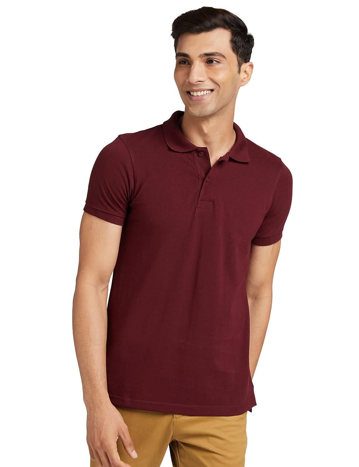 Amazon Brand - Symbol Men's Cotton Rich Solid Polo Tshirt | Collar Tshirts | Half Sleeves | Plain-Regular Fit (Available in…