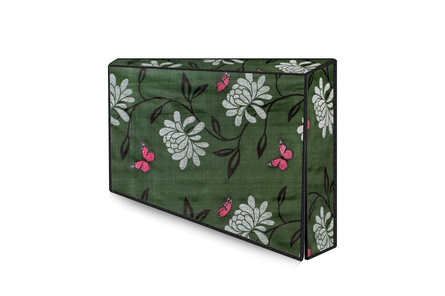 The Furnishing Tree Waterproof & Dustproof PVC LED/LCD/Monitor TV Cover Suitable for All Models of 43 Inch TV, Dimensions of The Cover WxHxD in Inches: (39x24x3), Petals Pattern Green