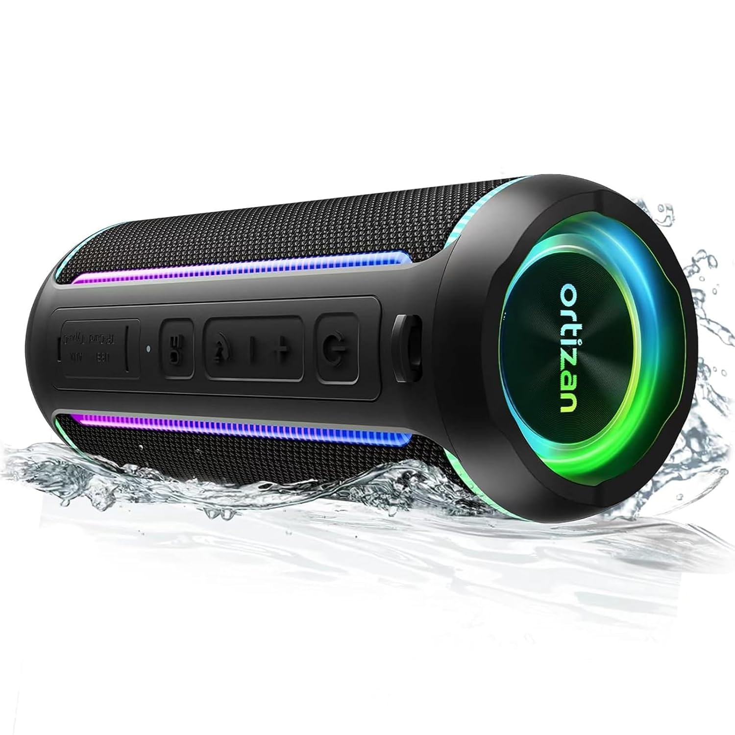 Ortizan X30 Portable Bluetooth Speaker (3rd Gen) - 40W Loud Bass for Pool Parties & Outdoor Adventures, IPX7 Waterproof, 30-Hour Battery, Beat-Synced LED Lights, Wireless Stereo Pairing, Black