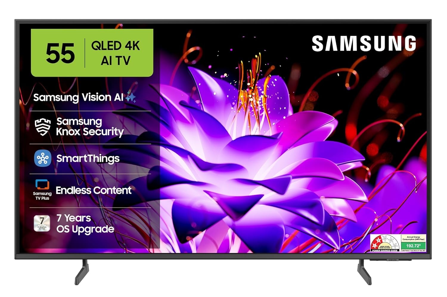 Samsung 138 cm (55 inches) Vision AI 4K Ultra HD Smart QLED TV QA55QEF1AULXL