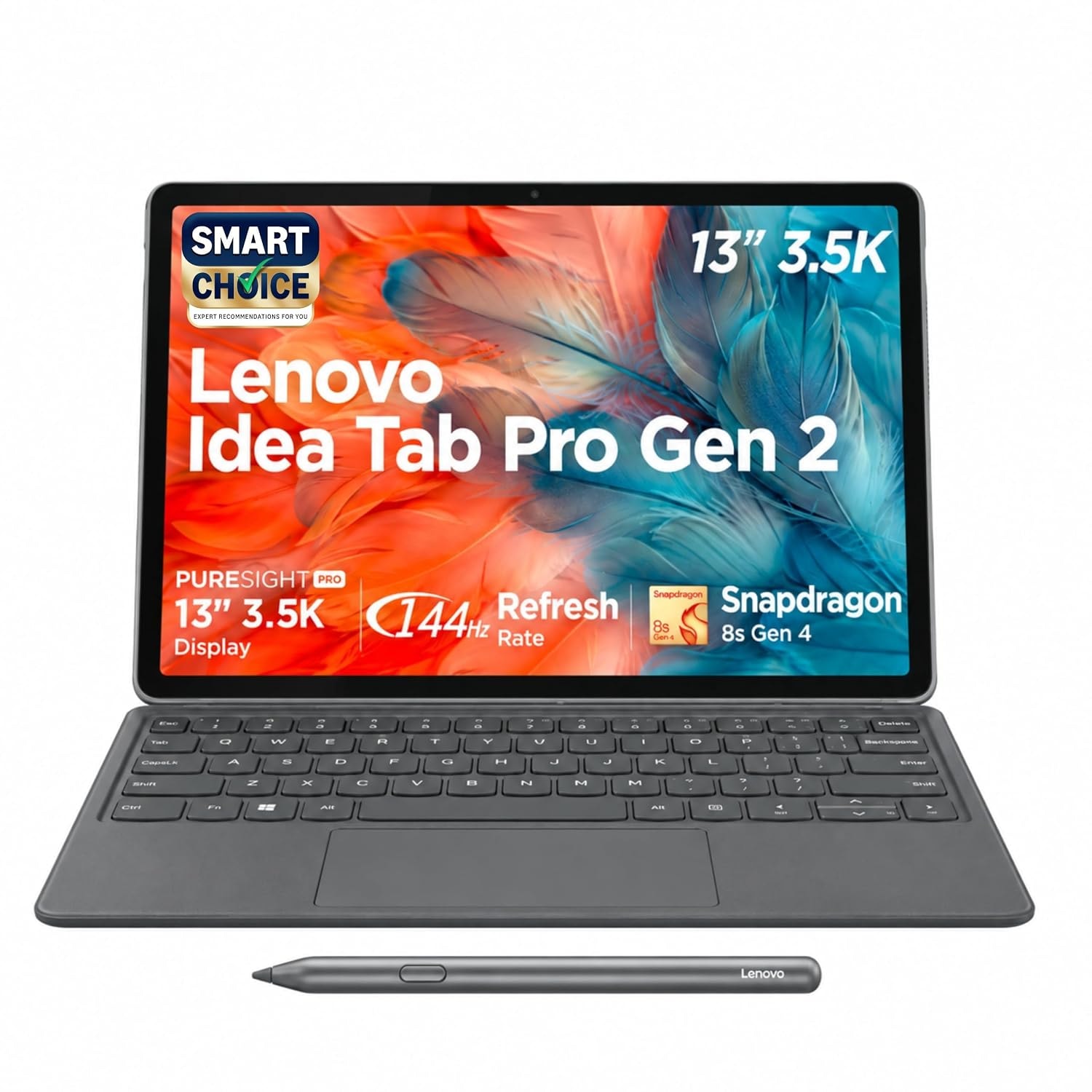 Lenovo Idea Tab Pro Gen 2 with a pen and keyboard