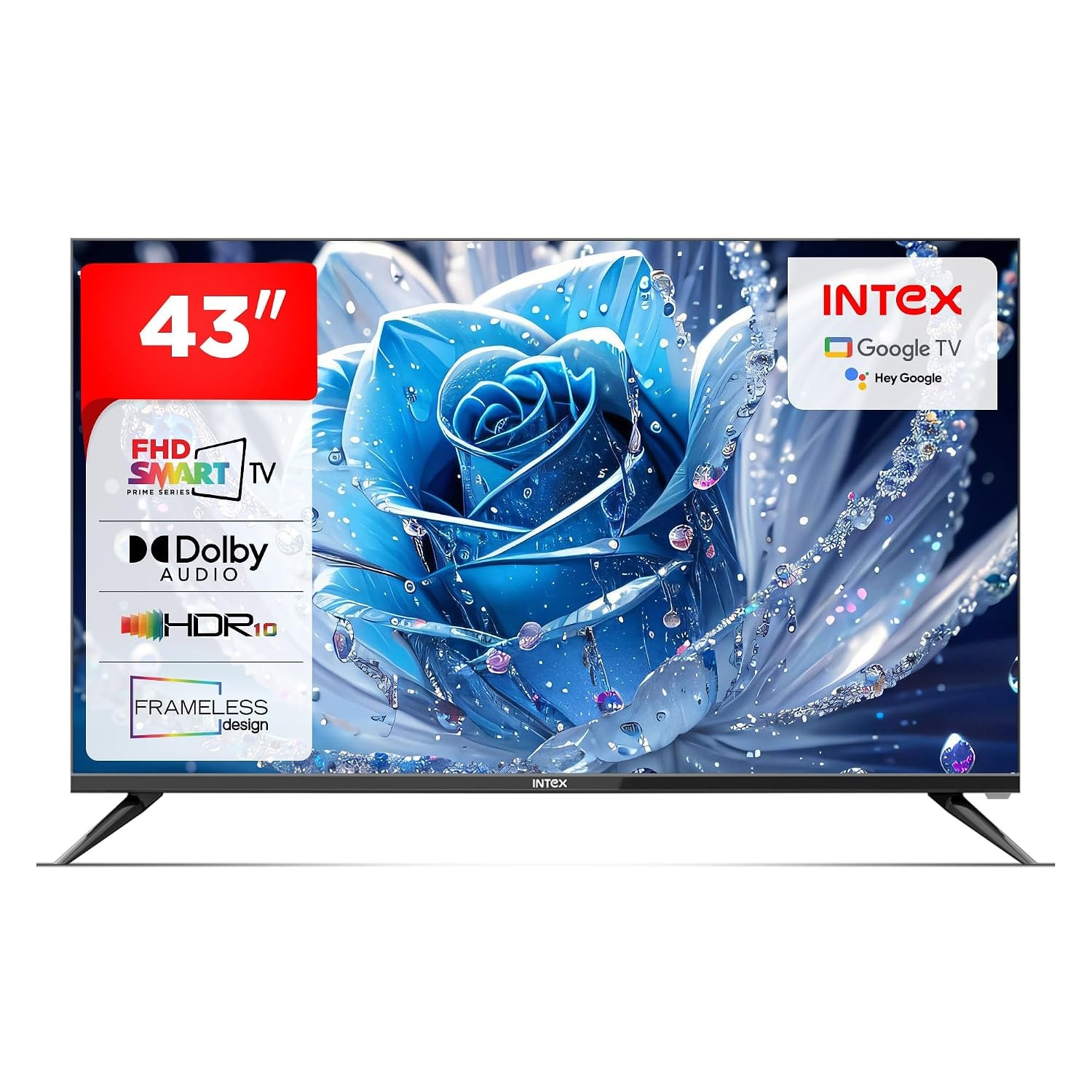 Intex 109 cm (43 Inches) Frameless Full HD Smart Google TV | Android 14 | HDR10 | 24W Dolby Audio | Google Assistant | Chromecast Built-in | LED-GFV4307