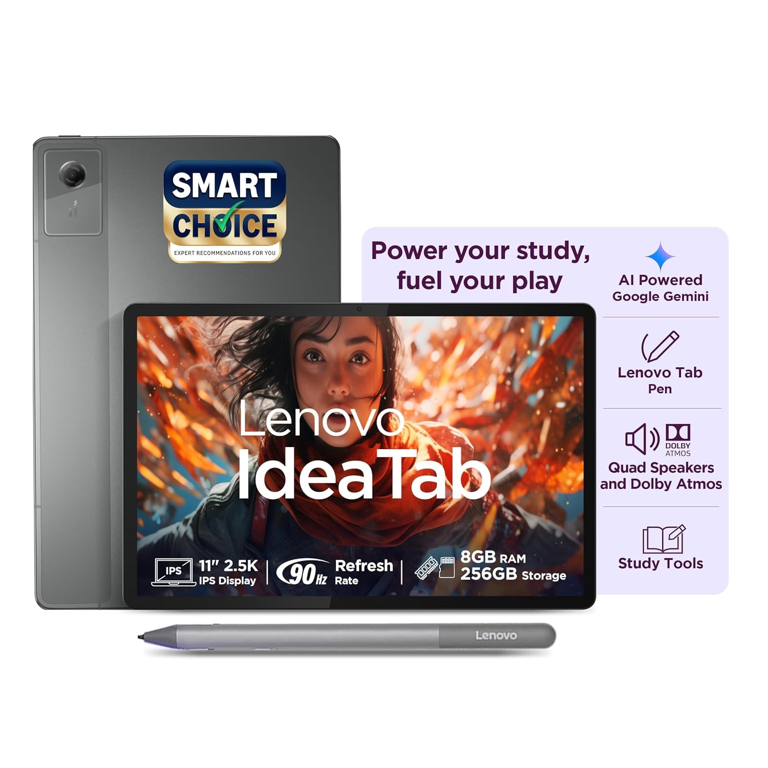 Grey Lenovo Idea Tab with a bundled pen