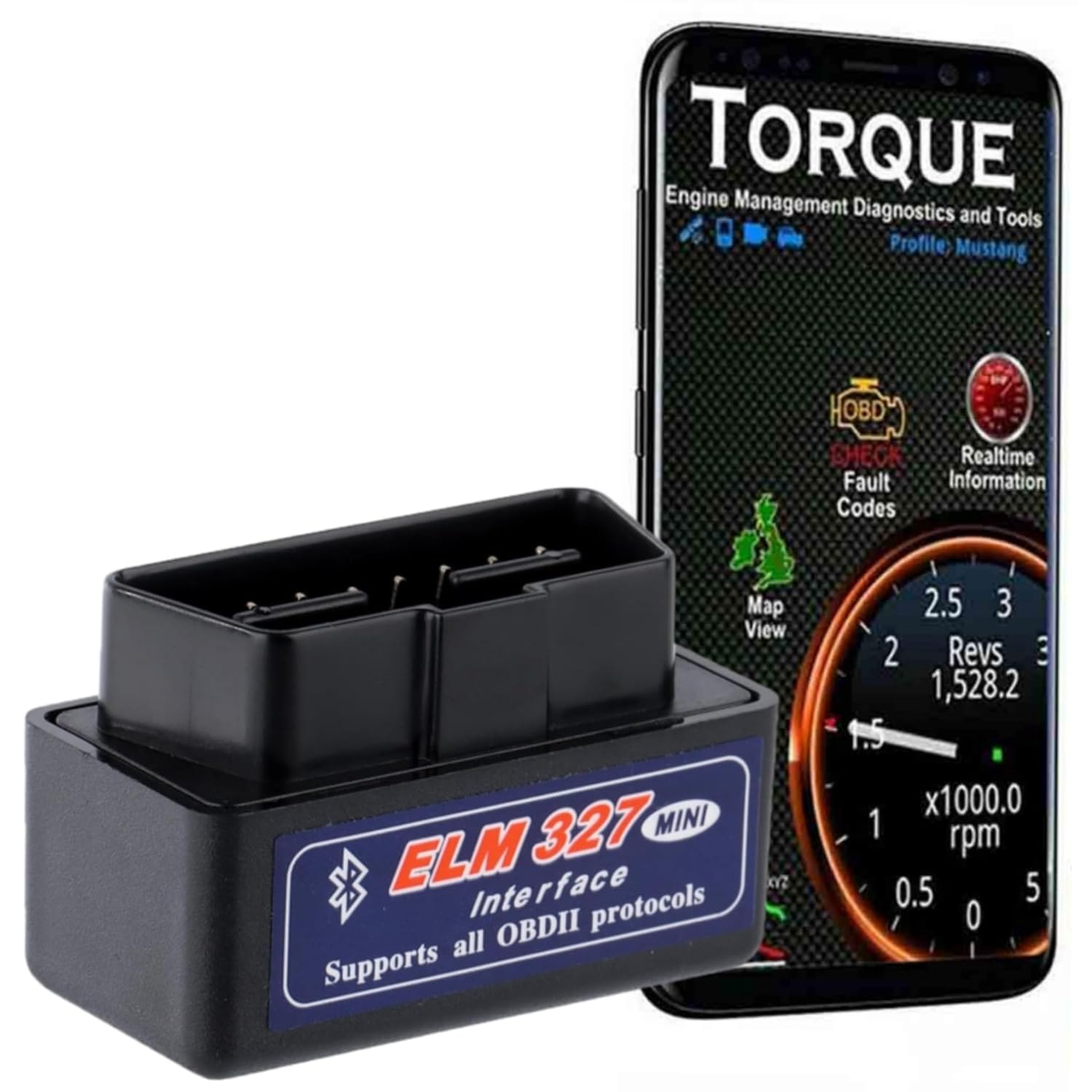 DETACHI Advanced Chipset Car Scanner OBD 2 Bluetooth, Car Fault Diagnostic Tool Device Mini ELM 327 V2.1 for Bike Bs6 with …