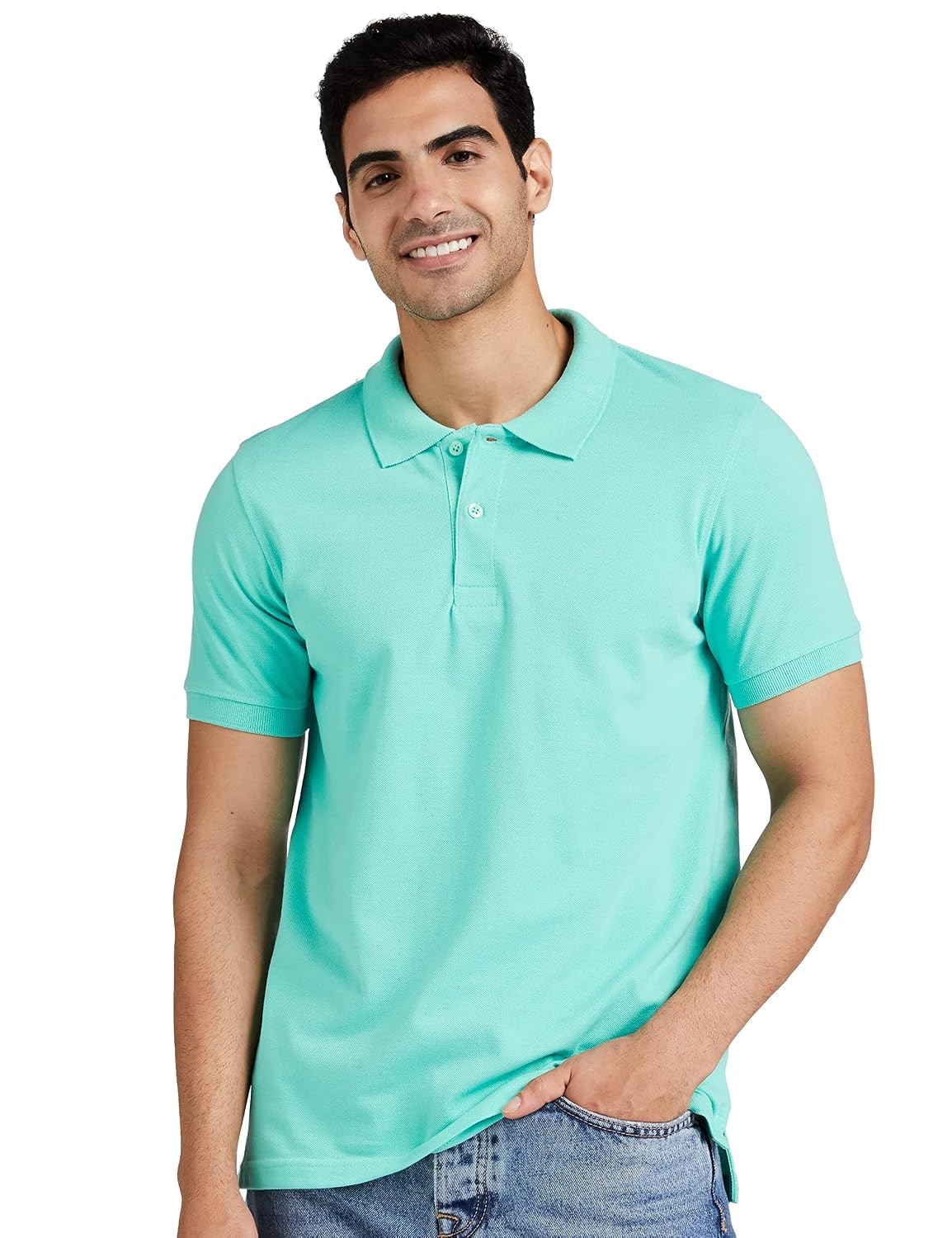 Amazon Brand - Symbol Men's Cotton Rich Solid Polo Tshirt | Collar Tshirts | Half Sleeves | Plain-Regular Fit (Available in…