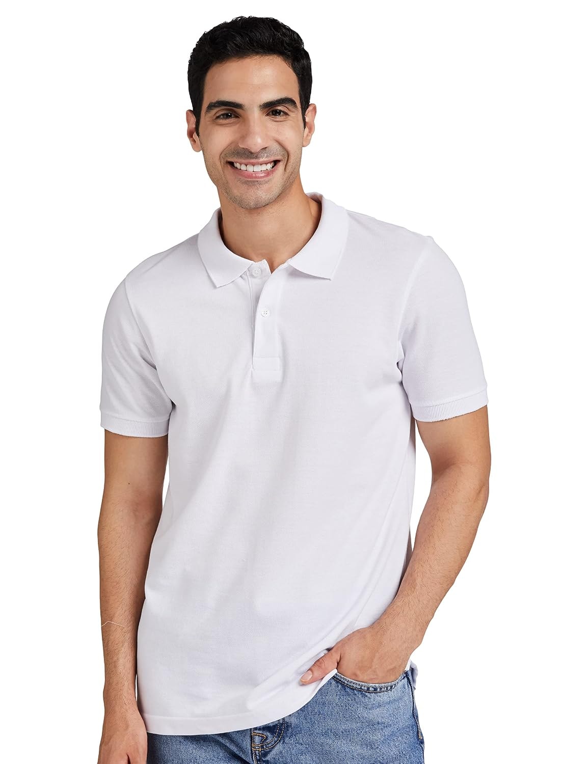 Amazon Brand - Symbol Men's Cotton Rich Solid Polo Tshirt | Collar Tshirts | Half Sleeves | Plain-Regular Fit (Available in…