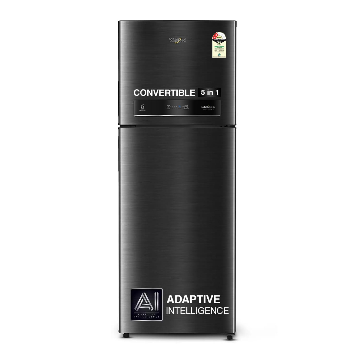 Whirlpool 411L 2 Star IntelliFresh Convertible Inverter Frost Free Double Door Refrigerator (IF INV CNV 455 Steel Onyx-Z, 2s)