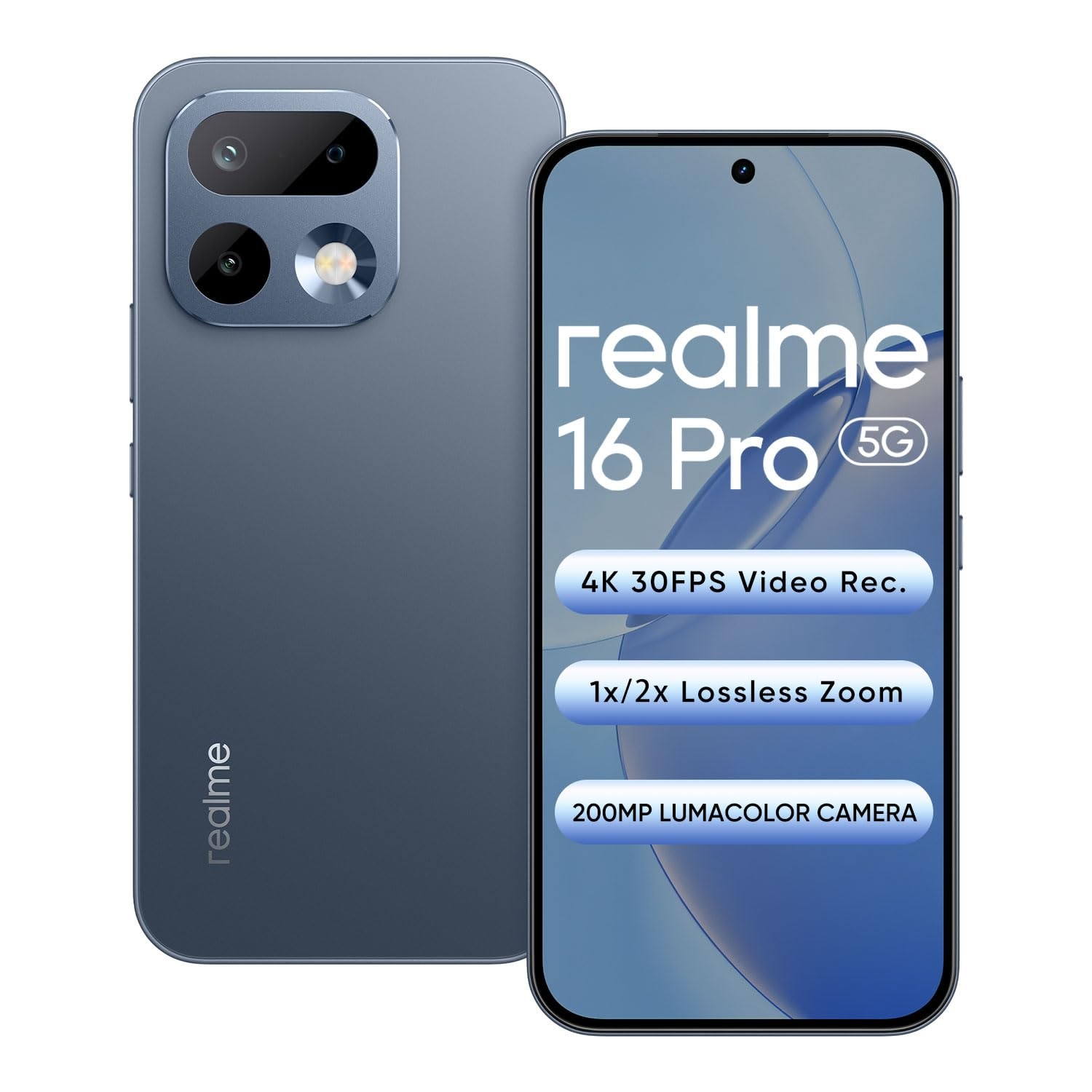 realme 16 Pro 5G Smartphone 12+256GB Grey | 7000mAh Battery, 80W SuperVOOC, 6.78-Inch Screen, 144Hz AMOLED Display, Rear 2...