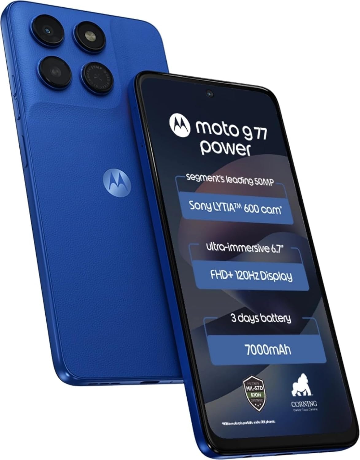 Motorola Moto g77 Power Smartphone, Nautical Blue, 128GB, 4GB | Pantone