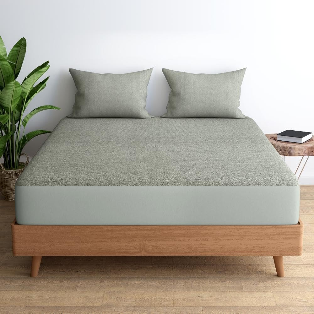 Wakefit 100% Waterproof Terry Bamboo Mattress Protector, Queen - 78x60 inch | Breathable and Hypoallergenic Ultra Soft Fitt…