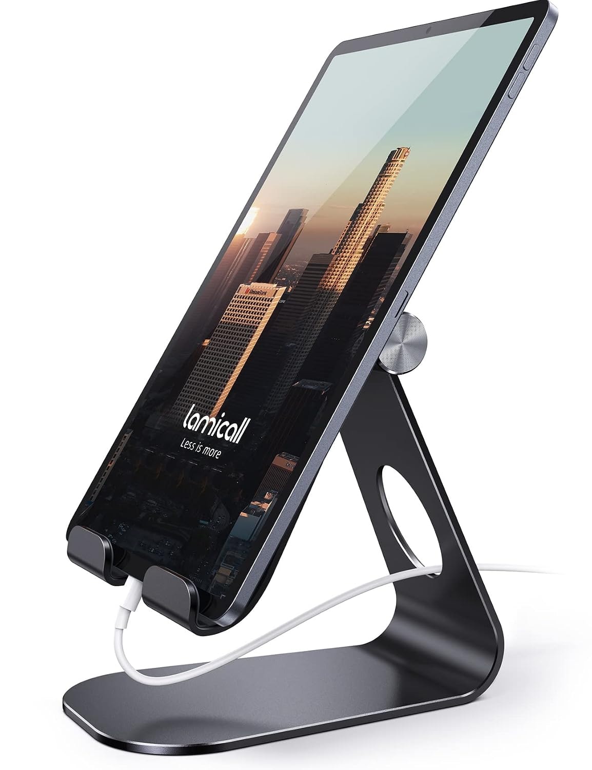 Tablet Stand Adjustable, Lamicall Tablet Stand : Desktop Holder Dock Compatible with iPad 2018 2017, iPad mini Pro 10.5, iPad Air, Samsung Galaxy Tab, and More Android Tablets (4-13 inch) - Black