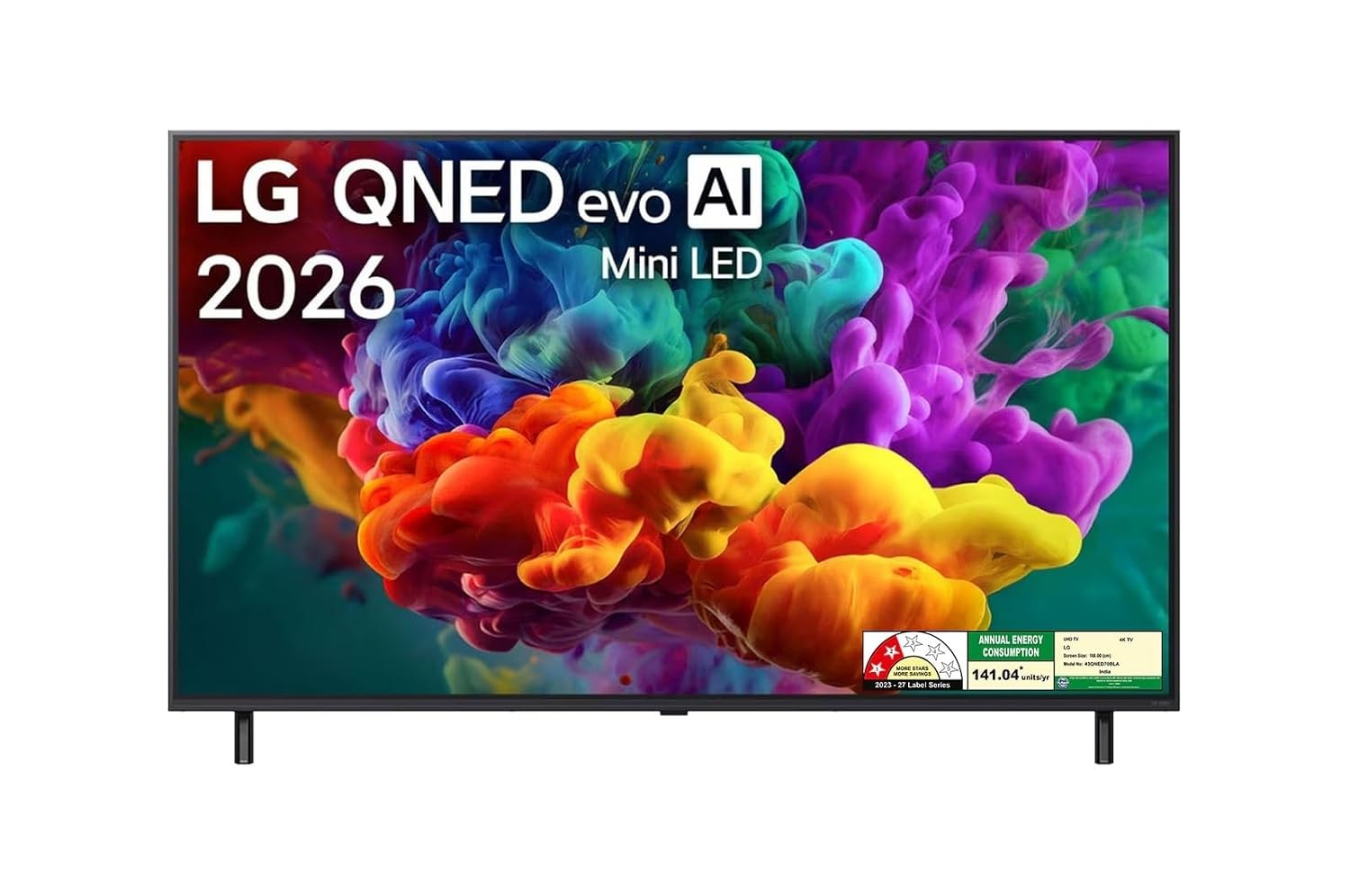 LG 108 cm (43 inches) QNED AI 4K Ultra HD Smart Mini LED TV 43QNED70BLA (Black) (2026 Model) | α7 AI Processor 4K Gen9 | Dynamic QNED Color | Dolby Atmos | webOS 26 with AI Hub