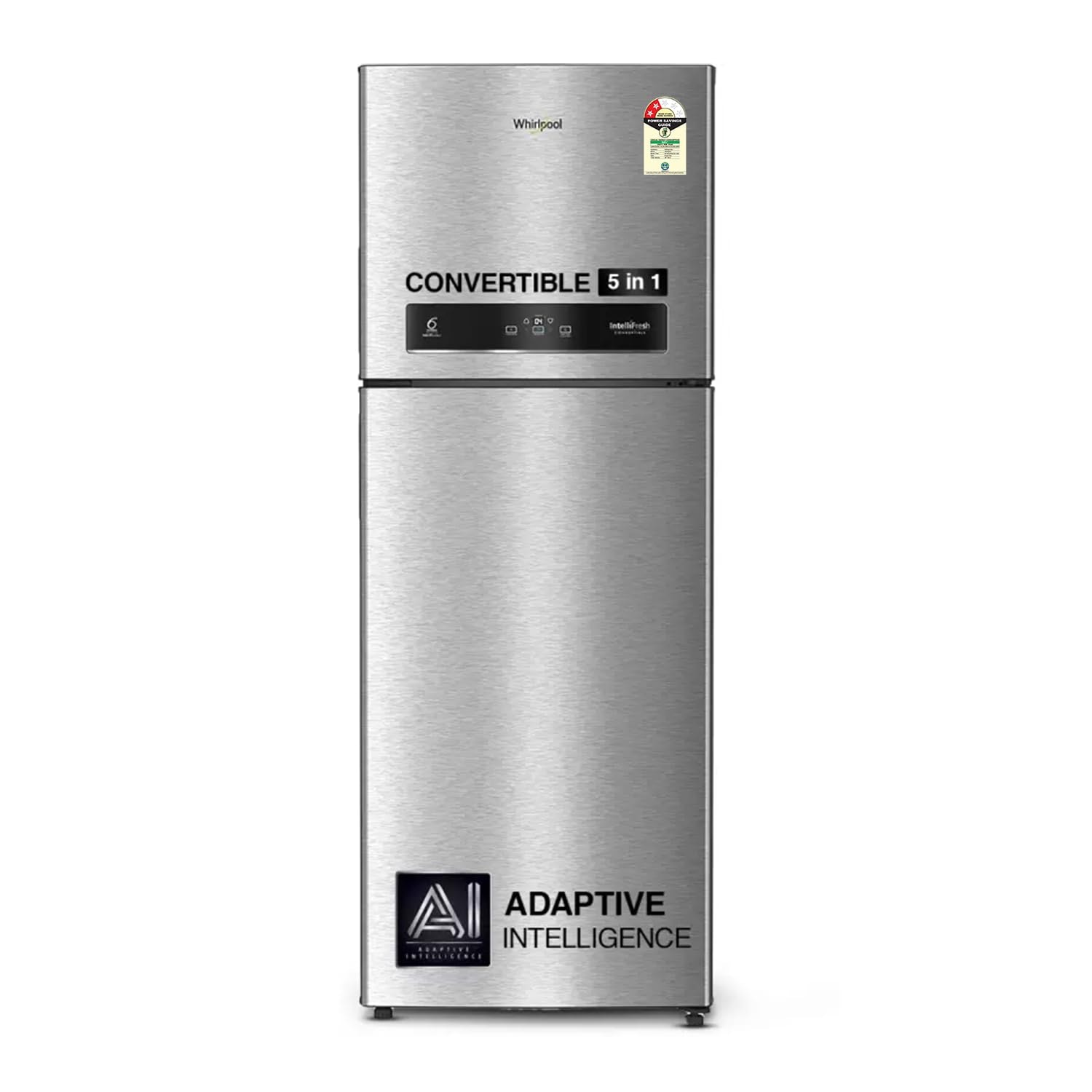 Whirlpool 431 L 2 Star IntelliFresh Convertible Inverter Frost Free Double Door Refrigerator (IF INV CNV 480 ALPHA STEEL-Z, 2S)