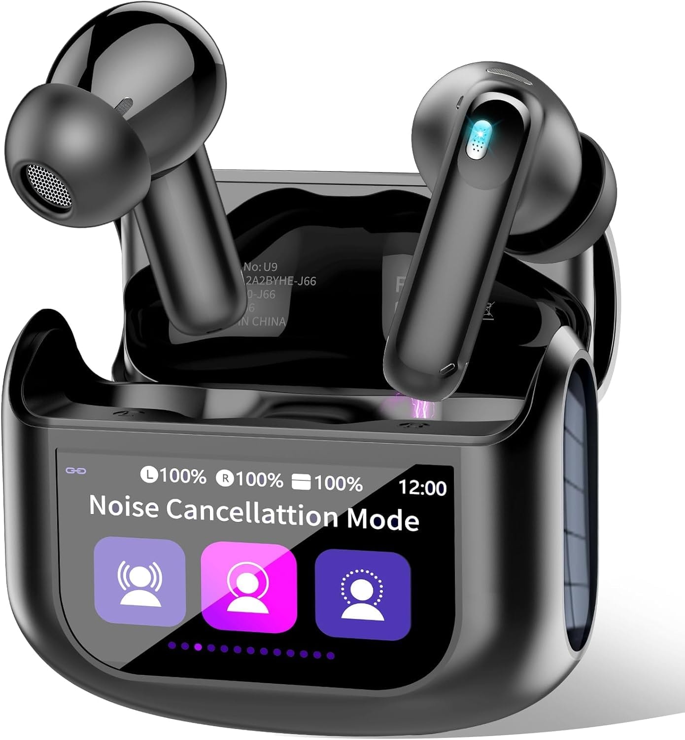 Wireless Earbuds in Ear, Bluetooth 5.4 Headphones Multi-Function Touch Screen with 5 EQ Modes, 48H Ear Buds Bass Stereo, ANC Noise Cancelling/Transparency Mode, IPX7, Ultra-Comfort, Black