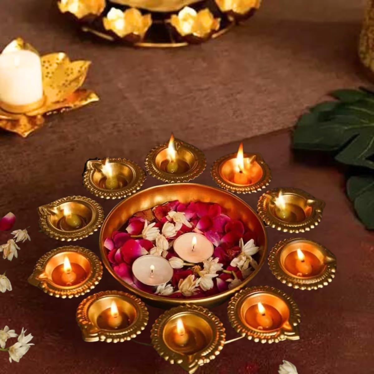 Diya Urli Diya & Flower Floating Decorative Bowl for Floating Flowers and Tea Light Candles Home,Office and Table Decor| Di…