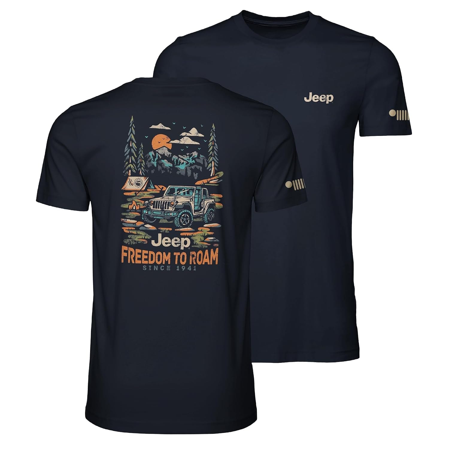 Detroit Shirt Company Mens Jeep Freedom to Roam 100% Cotton T-Shirt