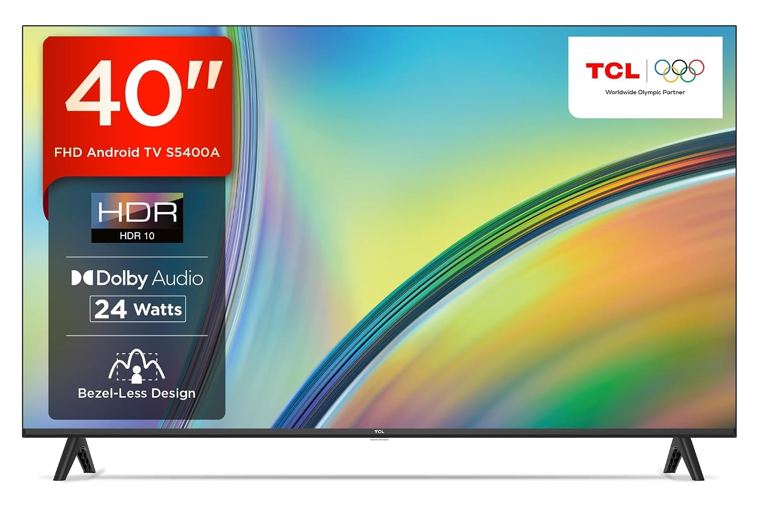 TCL 101 cm (40 inches) Bezel-Less S Series Full HD Smart Android LED TV 40S5400A (Black)