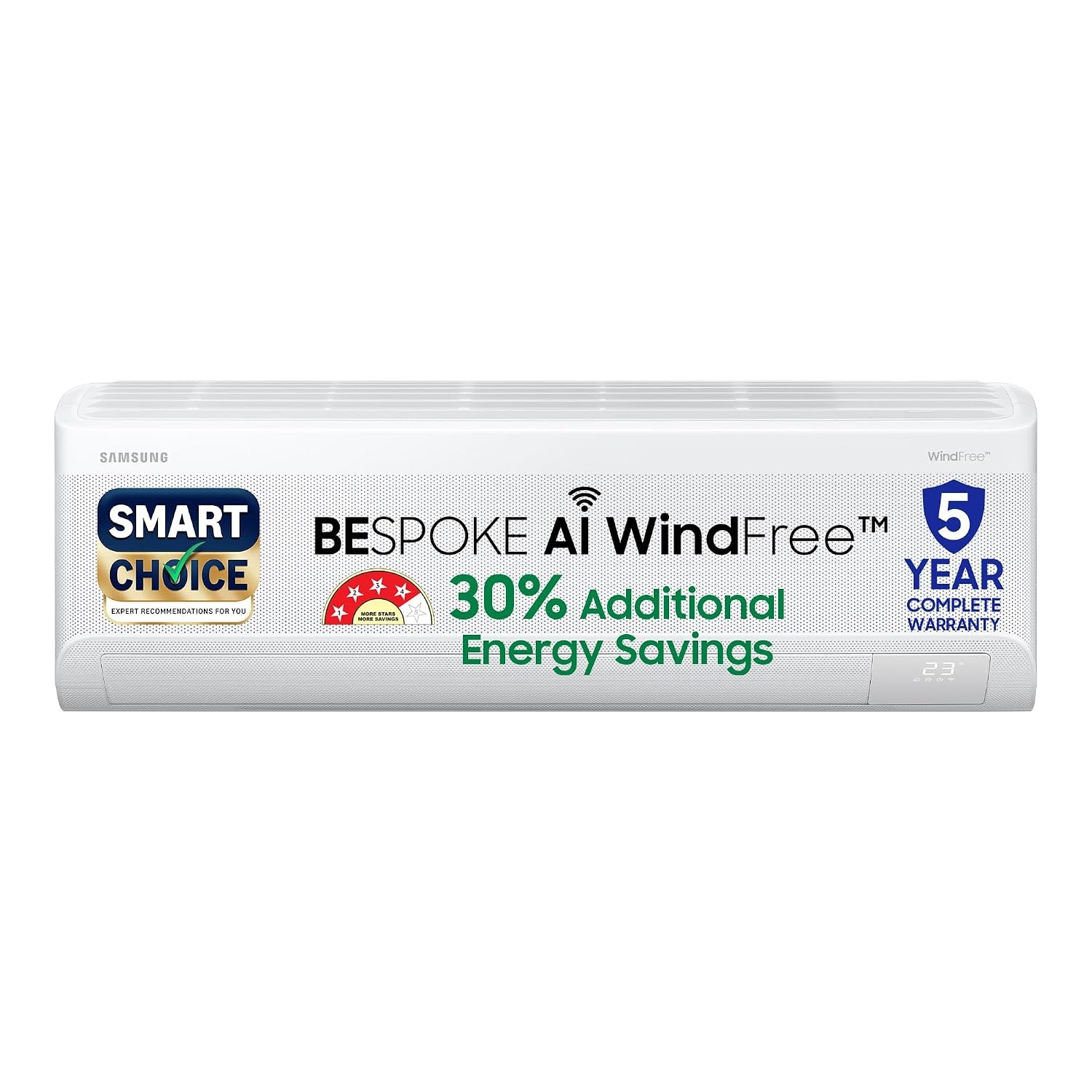 Samsung 1.5 Ton 4 Star Bespoke AI WindFree Inverter Smart Split AC (2026 Model, WiFi, Energy Saving, Voice Control, Powerful Cooling, Digital Inverter, 4 Way swing, 5 Step Convertible, AR60H19D1AWNNA)