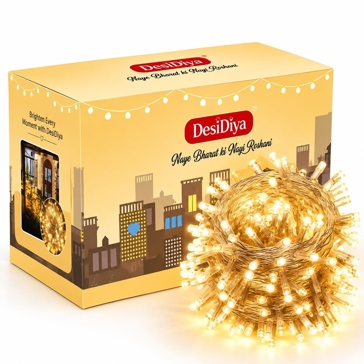 DesiDiya® 35 Feet Long LED Power Pixel Serial String Light, 360 Degree Light in Bulb | Copper Led Pixel String Light for Home Decoration,Diw